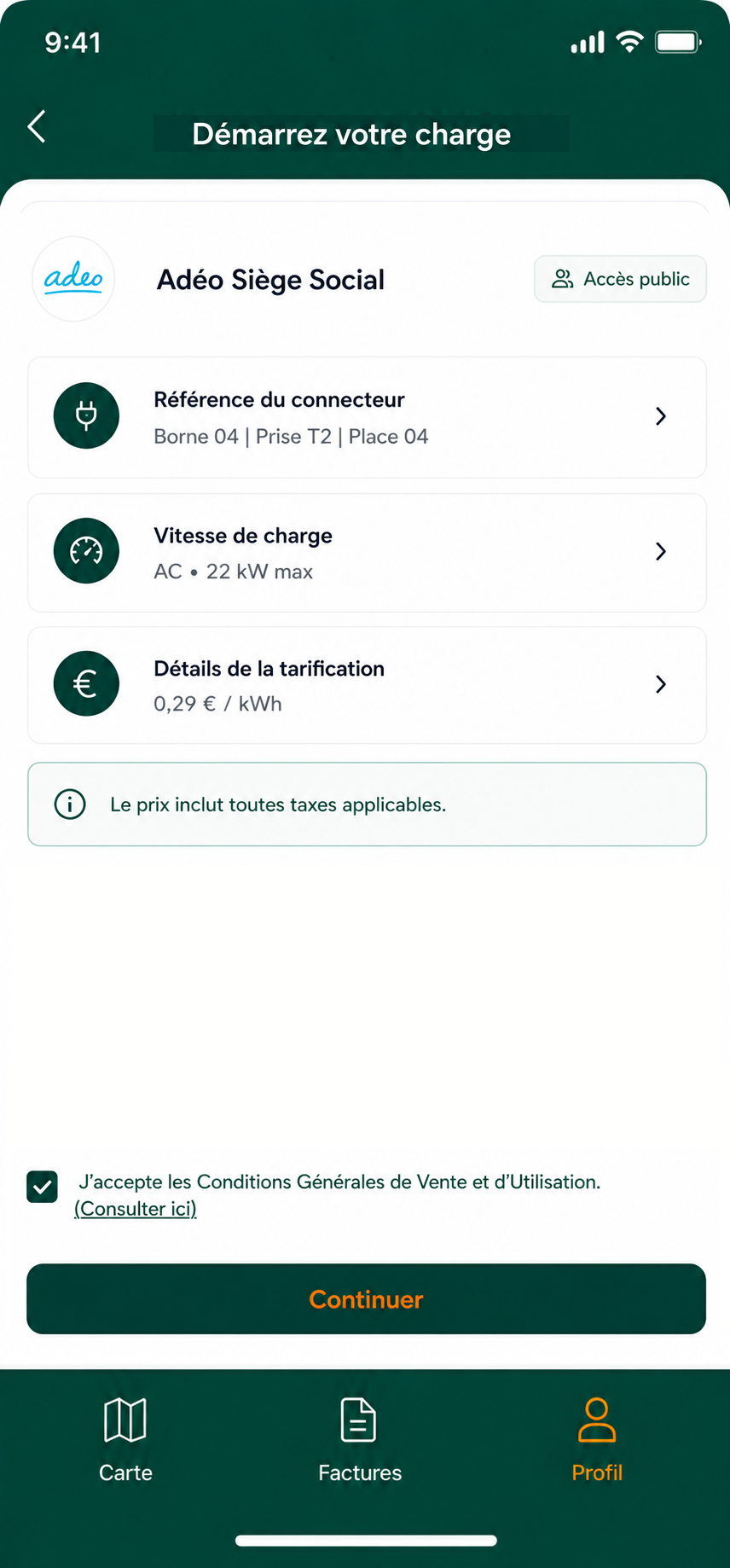 Validation de la recharge