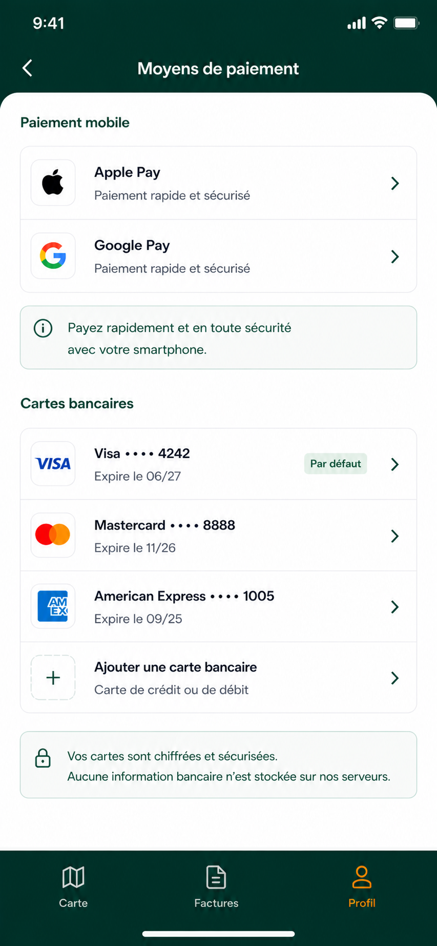 Moyens de paiement